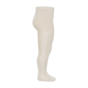 Leotardos de algodón cálido con calado lateral tonos beige