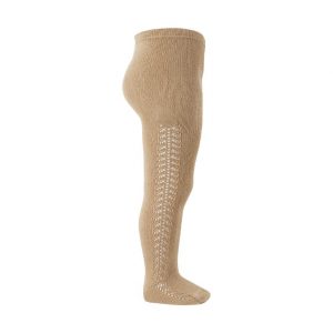 Leotardos de algodón cálido con calado lateral Tonos Camel
