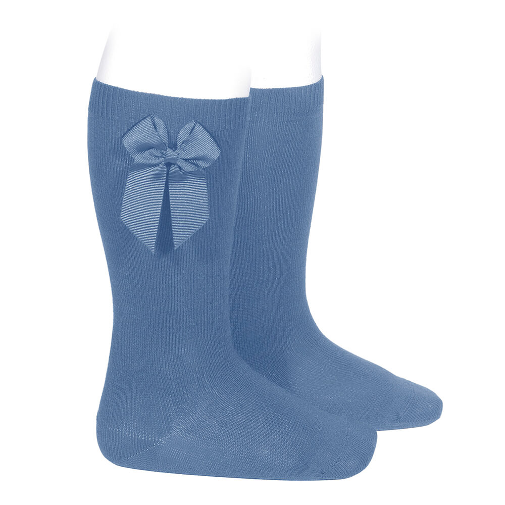 calcetin alto con lazo lateral condor azul francia
