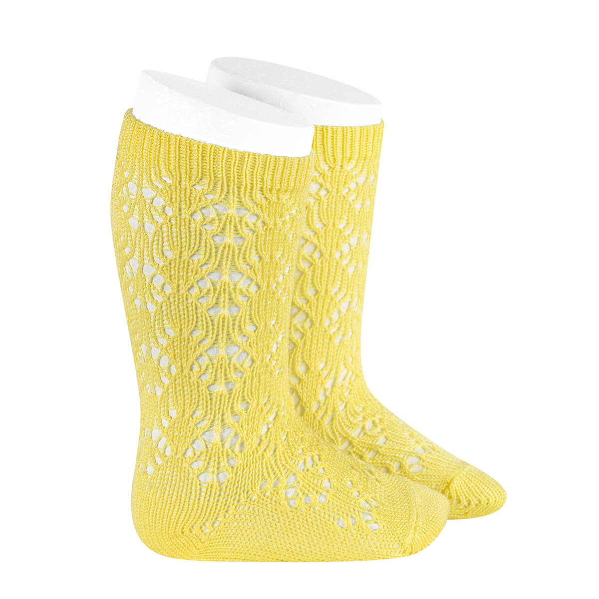 calcetin alto calado geometrico perle limoncello condor