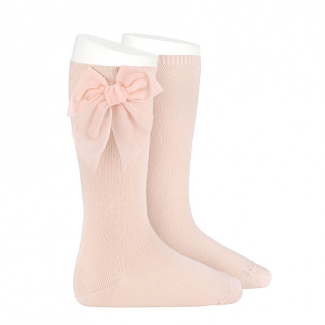 Calcetines altos con lazo terciopelo Cóndor