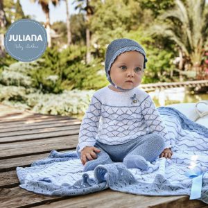 Conjunto Polaina calado rayas 3 Piezas