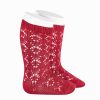 calcetin alto calado geometrico perle rojo condor