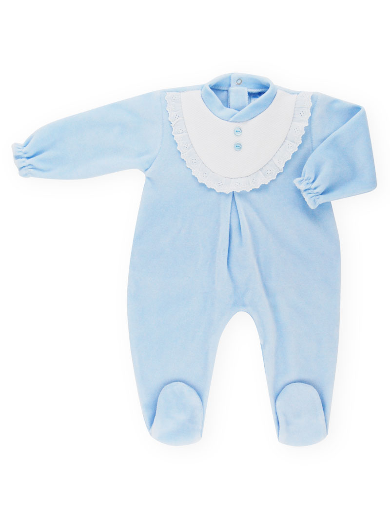 Pijama pelele azul tundosado piqué