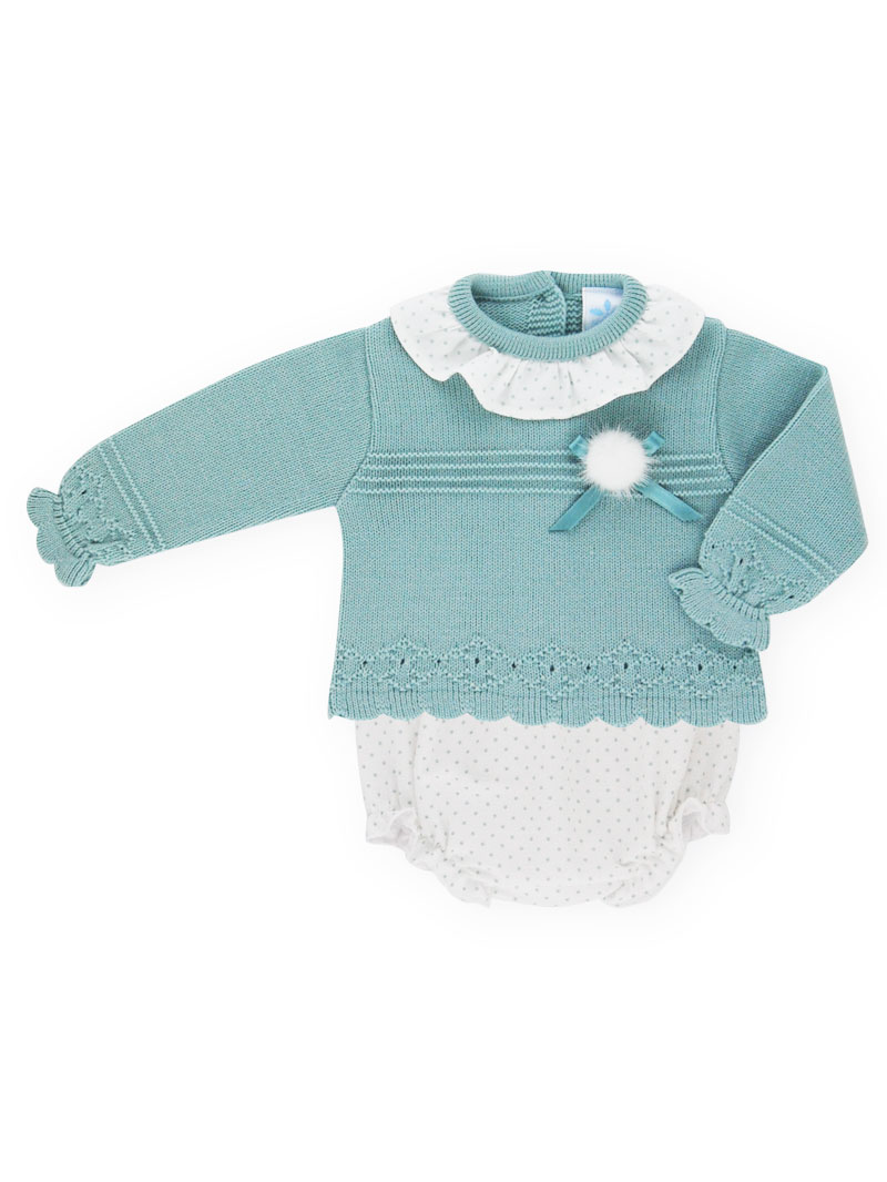 Conjunto punto verde agua