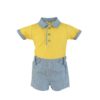 517 23 Conjunto polo amarillo, pantalon vichy miranda 517