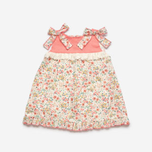 Vestido flores coral niña
