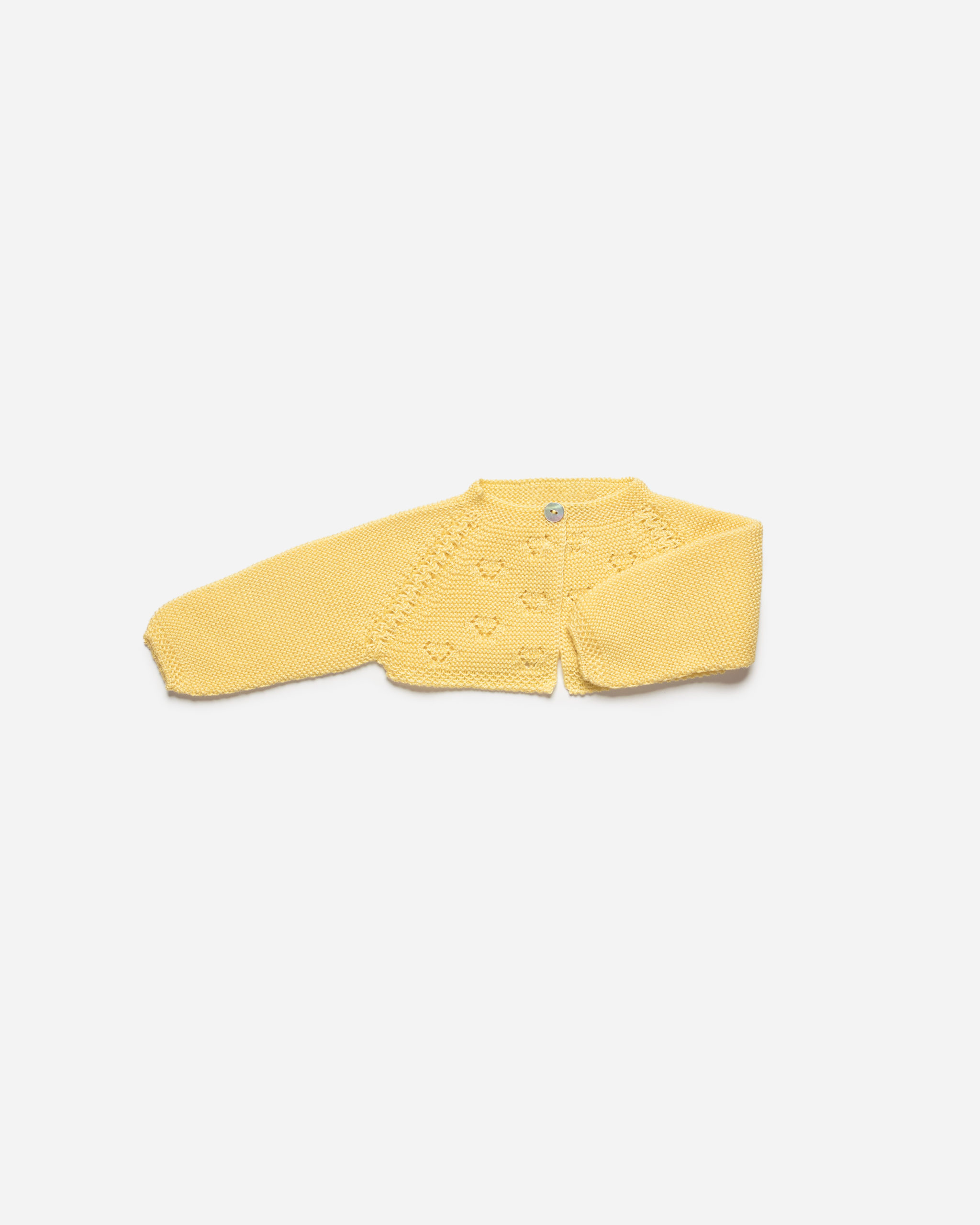 Chaqueta de punto calados perlé bebe