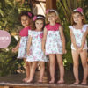 Vestido perlé fresa flores bebé niña