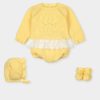 conjunto punto bordado a mano amarillo mac ilusion