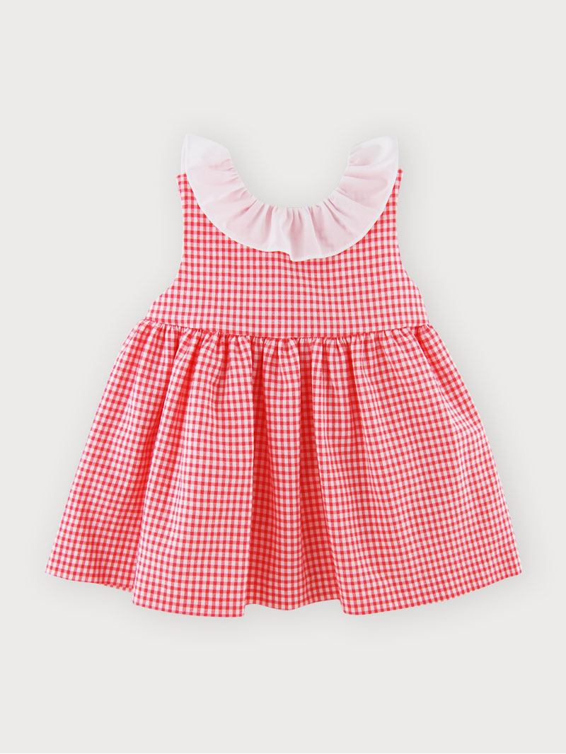 Vestido vichy coral sardon