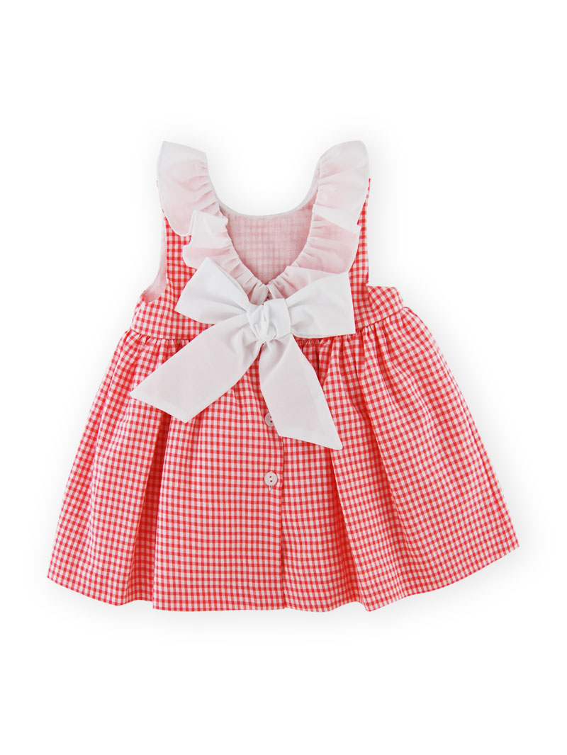 Vestido vichy coral sardon