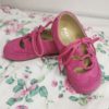 Inglesito piel serraje zapatito fucsia
