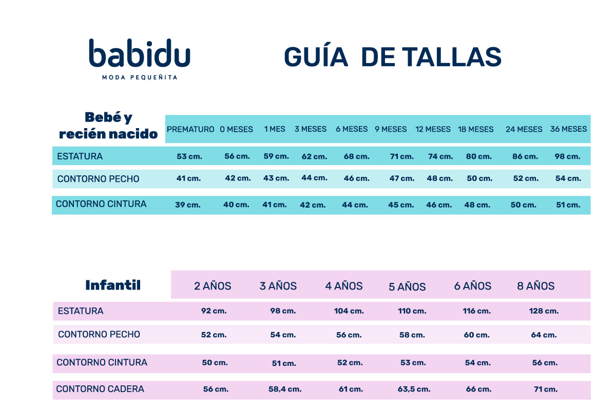 Guia de tallas babidu