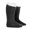calcetin alto puño puntilla negro condor