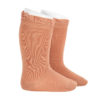 Calcetines altos con puntilla en el puño Nougat Cóndor