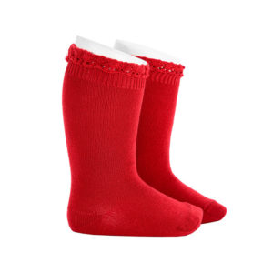 Calcetines altos con puntilla en el puño Red Velvet Cóndor