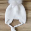 Gorro aviador pompon blanco marialex