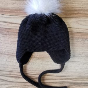 Gorro aviador pompon blanco marialex