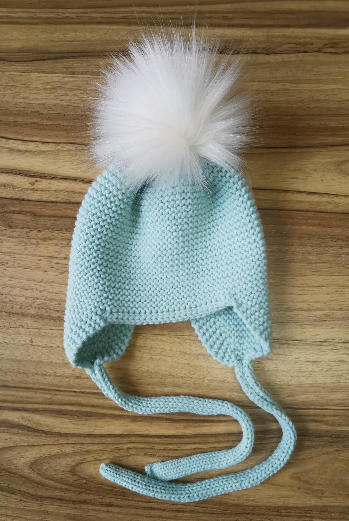 Gorro aviador pompon blanco marialex