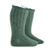 calcetines-altos-canale-curling-contrastado-verde-liquen (1) Calcetines altos canalé Curling Cóndor