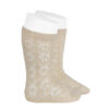 calcetines perle calado geometrico lino