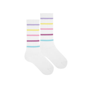 calcetines altos sport listas colores salmonete